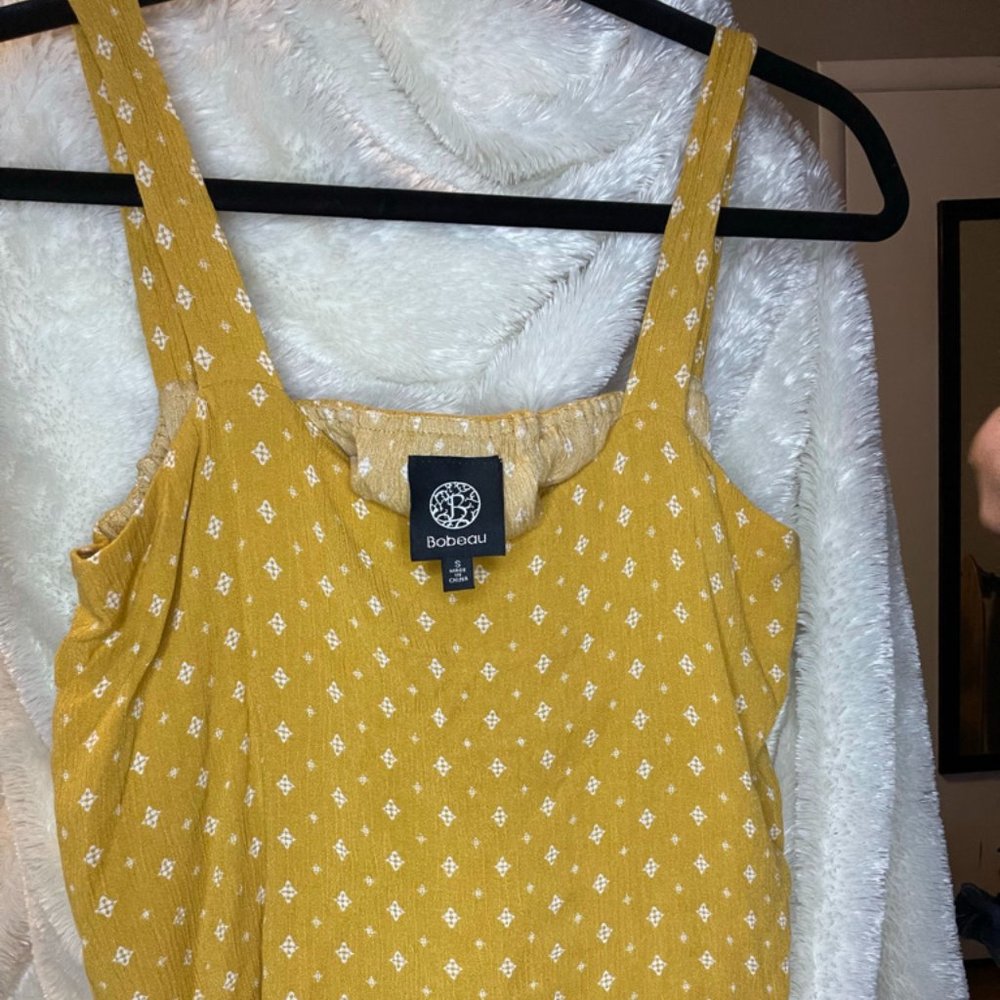 Yellow Floral Tank Top, Size S